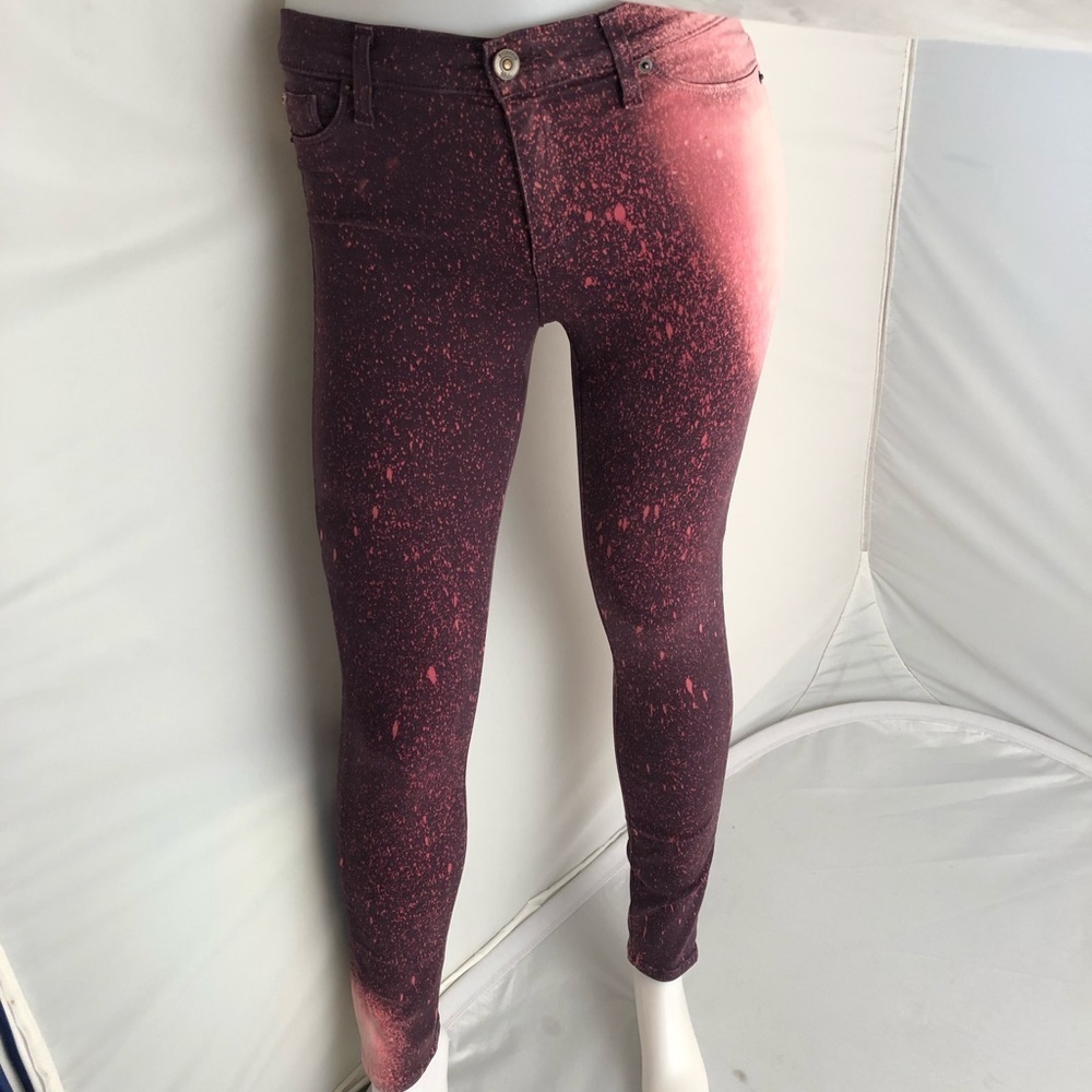 Hudson Nico super skinny purple splatter denim jeans